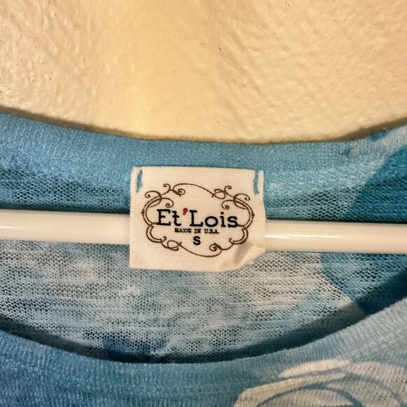 Et Lois Womens Cactus Print Top Shirt Small Blue Multicolor Art to Wear Western - Picture 2 of 8
